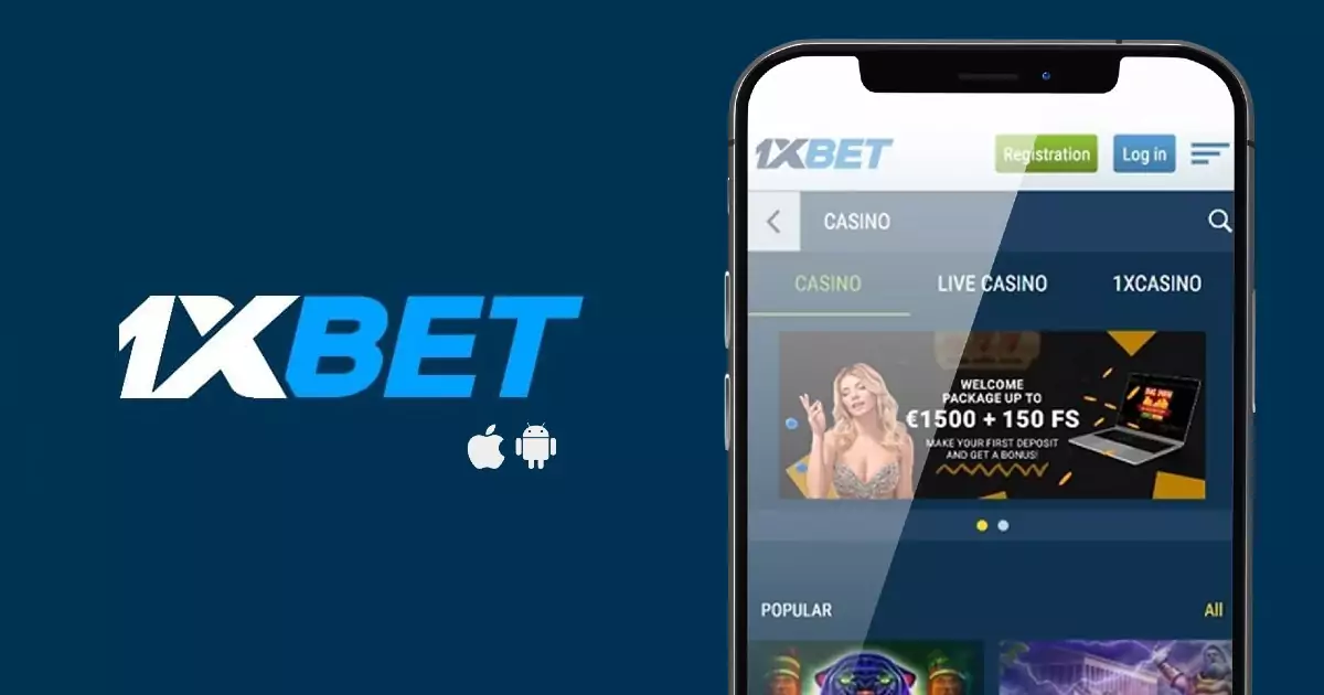Captura de la interfaz de casino de 1xBet en un teléfono móvil, donde se puede introducir un código promocional