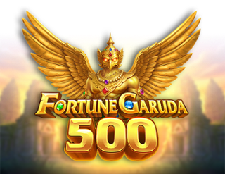 Logotipo de la tragamonedas Fortune Garuda 500 con un ave dorada